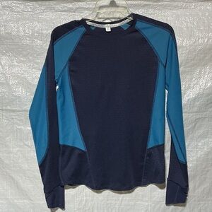 Under Armour Womens Blue Fitted Long Sleeve Running Top Shirt Sz S